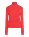 Ballantyne Woman Turtleneck Tomato Red Size 8 Wool