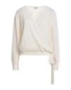 Ballantyne Woman Wrap Cardigans Ivory Size 6 Wool, Cashmere