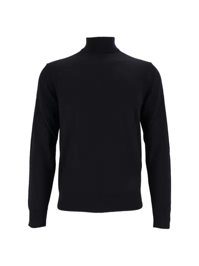 Ballantyne Wool Fitted Half-turtleneck Sweater In Black