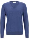 Ballantyne V Neck Sweaters And Cardigans In Blue