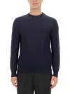 Ballantyne Black Wool Pullover In Blue