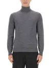 Ballantyne Classic Grey Wool Turtleneck Sweater In Gray