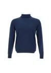 Ballantyne Turtleneck Wool Sweater In Blue