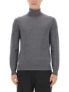 Ballantyne Classic Grey Wool Turtleneck Sweater In Gray