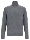Ballantyne Wool Turtleneck Sweater Sweaters And Cardigans Gray In Animal Print