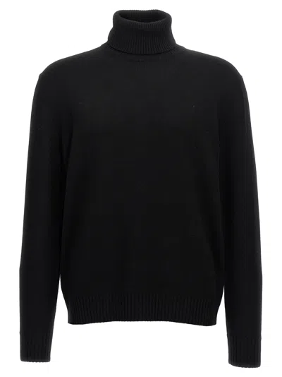 BALLANTYNE WOOL TURTLENECK SWEATER SWEATERS AND CARDIGANS BLACK