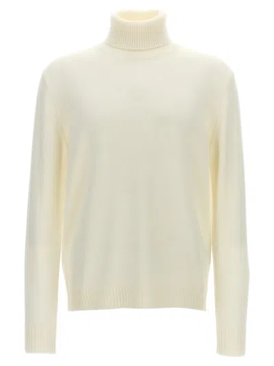 Ballantyne Wool Turtleneck Sweater Sweaters And Cardigans White In Metallic