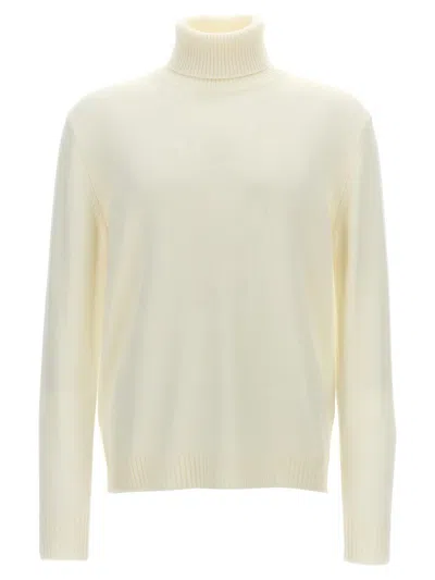 Ballantyne Wool Turtleneck Sweater In White Butter