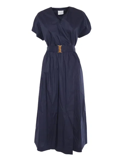 Ballantyne Wrap Dress With Cinched Waist In Blue
