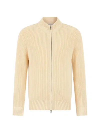 Ballantyne Zip Cardigan In Neutral