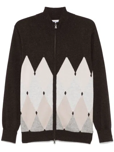 Ballantyne Zip-up Cardigan In Moro