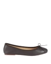 Ballerette Colonna Woman Ballet Flats Dark Brown Size 12 Soft Leather