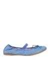 Ballerina Woman Ballet Flats Light Blue Size 8 Textile Fibers