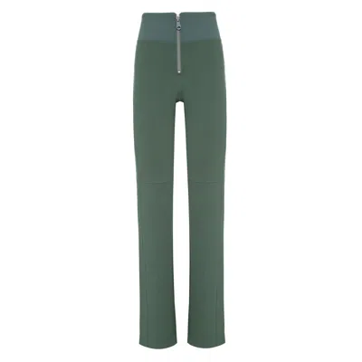 Balletto Athleisure Couture Women's Green Flare Boucle Pants Te Verde