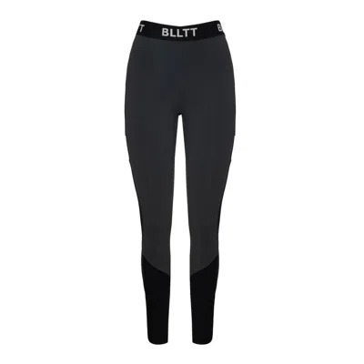 Balletto Athleisure Couture Women's Leggings Bio Active Back Detail Canvas Grey In Gray