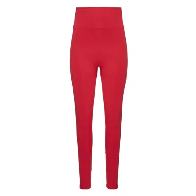 Balletto Athleisure Couture Women's Red High Waisted Tech Bio Attivo Legging With Pockets Rosso