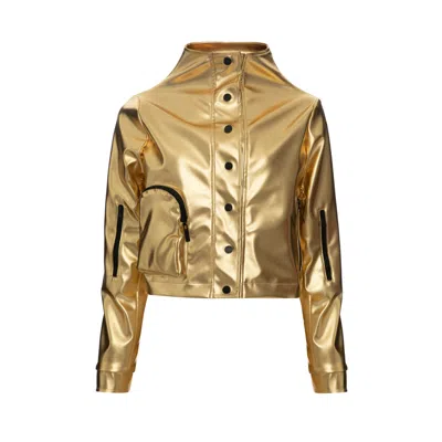 Balletto Athleisure Couture Women's Tech Pelle Pocket Jacket Golden