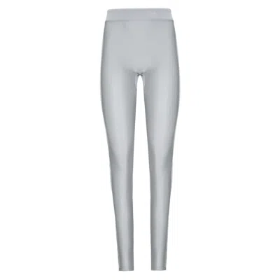 Balletto Athleisure Couture Women's White Glow Over The Heel Leggings Argento In Blue
