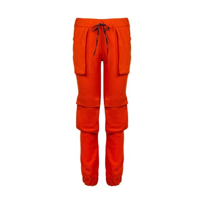 Balletto Athleisure Couture Women's Yellow / Orange Cargo Pocket Pants Mandarini In Red