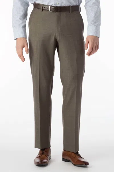 Ballin Dunhill Sharkskin Super 120s Worsted Wool Comfort Eze Trouser In Light Brown In Gray