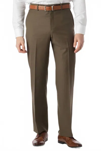 Ballin Dunhill Super 120s Luxury Wool Serge Comfort Eze Trouser In Olive In Multi