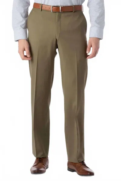 Ballin Dunhill Super 120s Wool Gabardine Comfort Eze Trouser In British Tan In Green