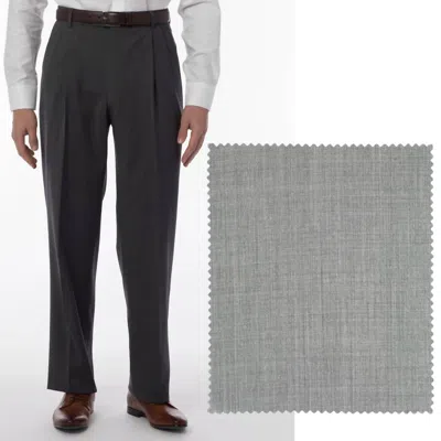 Ballin Long Fit Super 120s Wool Gabardine Comfort-eze Trouser In Pearl Grey In Black
