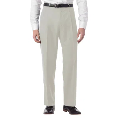 Ballin Manchester Pleated Micro Nano Performance Gabardine Trouser In Cream In White