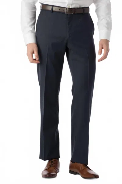 Ballin Super 120s Wool Gabardine Comfort-eze Trouser In Navy Mix In Blue