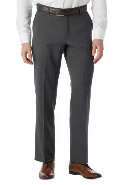 Ballin Super 120s Wool Gabardine Comfort-eze Trouser - Soho Modern Fit In Medium Grey In Gray
