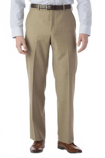 Ballin Super 120s Wool Travel Twill Comfort-eze Trouser - Soho Modern Fit In Khaki In Green