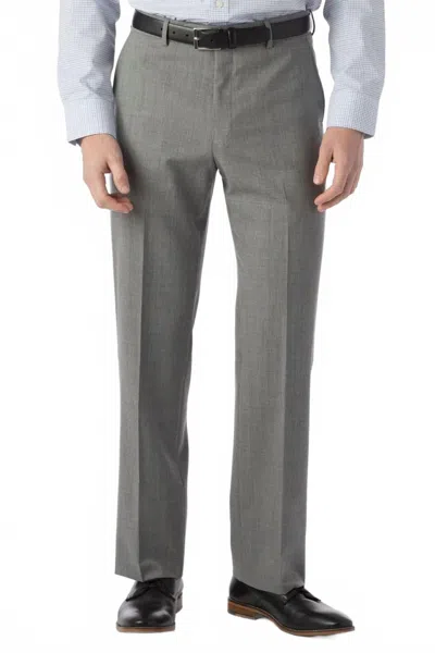 Ballin Super 120s Wool Travel Twill Comfort-eze Trouser - Soho Modern Fit In Pearl Grey In Gray