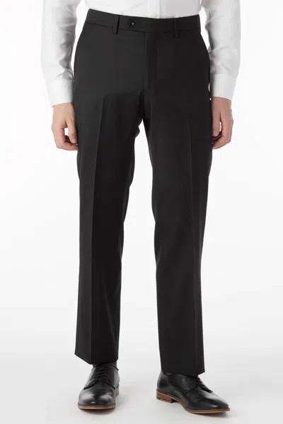 Ballin Super 130s Loro Piana Wool Gabardine Flat Front Trouser - Park Traditional Fit In Black