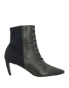 Ballin Woman Ankle Boots Black Size 8 Soft Leather, Textile Fibers In Black