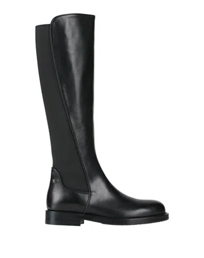 Ballin Woman Boot Black Size 6 Leather, Elastic Fibres