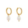 Ballinger Women's Gold Rope & Freshwater Pearl Small Hoops In Gold