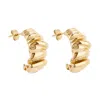 Ballinger Women's Scrunched Gold Chunky Vintage-inspired Hoops Everyday Earrings In Gold