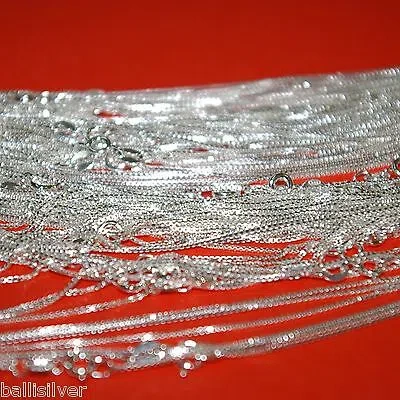 Pre-owned Ballisilver 50 Pieces 20" 50cm Italian Sterling Silver 925 1mm Box 015 Chain Necklaces Lot In Dark Gray