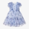 BALLOON CHIC GIRLS BLUE FLORAL TULLE DRESS