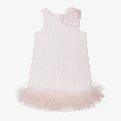 Balloon Chic Kids' Girls Pink Cotton & Tulle Ruffle Dress