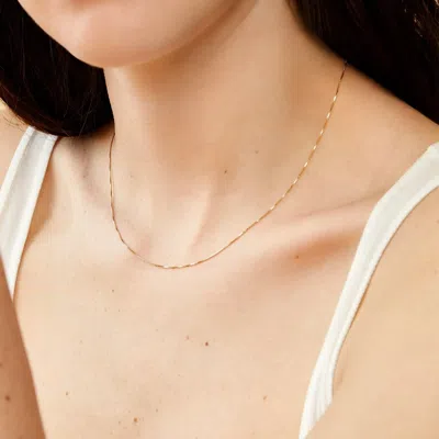 Ballstudz 14k Gold Baby Box Chain Necklace
