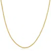 Ballstudz 18k Yellow Gold Over Sterling Silver Wheat Chain Necklace 16-24" In Silver