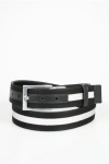 BALLY 35MM FABRIC AND LEATHER TONNI BELT