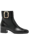 Bally 40mm Buckle-fastening Leather Ankle Boots In Black