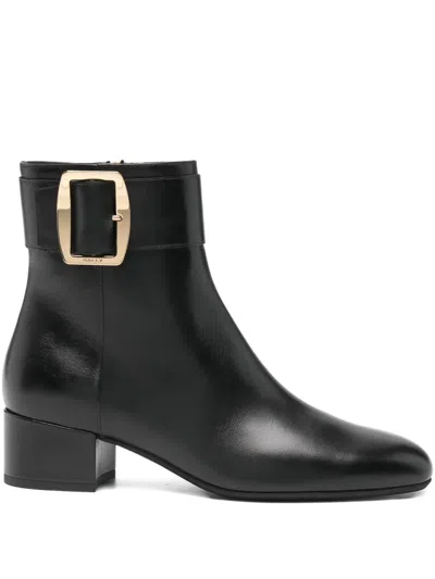 Bally 40mm Buckle-fastening Leather Ankle Boots In Black
