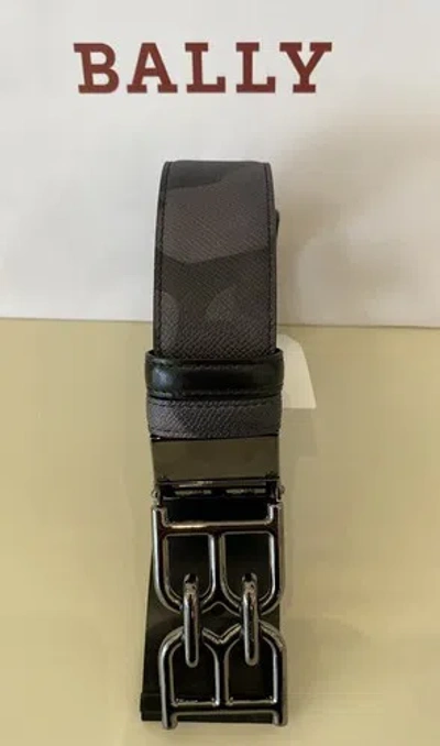 Pre-owned Bally $515  Men's Double Sided B Chain Camouflage Belt 44/110 Italy 6301765 In Multicolor