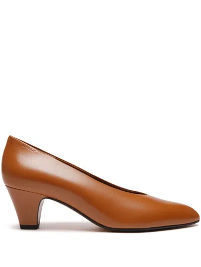 Bally 55mm Alva Pumps In Leather Brown 25