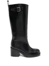 Bally 600mm Logo-debossed Boots In Black