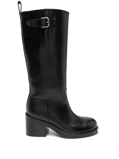 Bally 600mm Logo-debossed Boots In Black