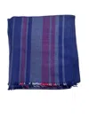 Bally 6233603 Men's Navy Blue Silk & Wool Embroidered Scarf In Blue